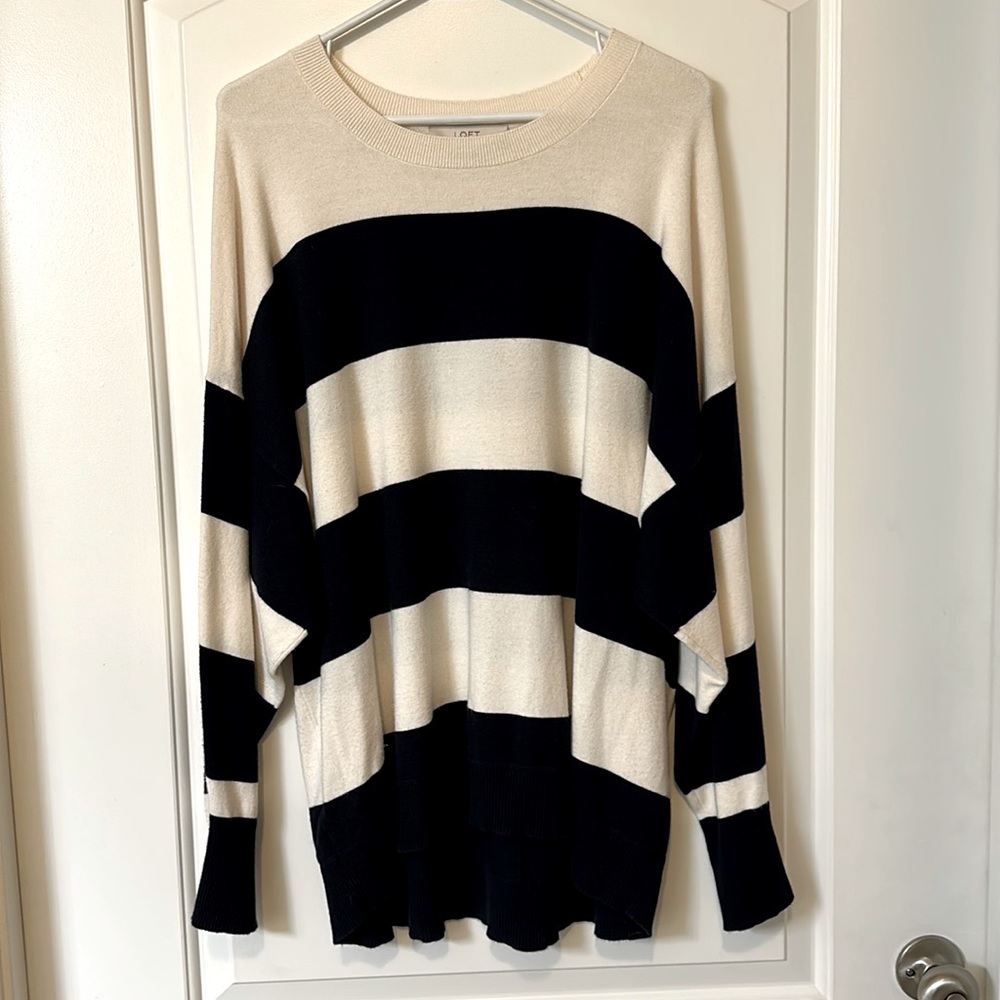 LOFT Striped Sweater XL